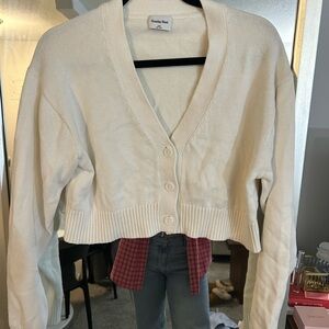 Aritzia Cream Button-Up Cardigan